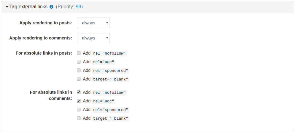 Tag External Links Plugin