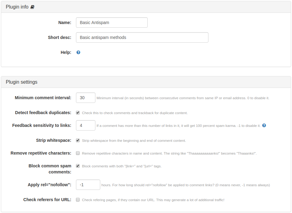 Basic Antispam Plugin