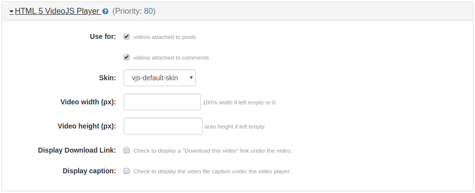 HTML 5 VideoJS Player Plugin