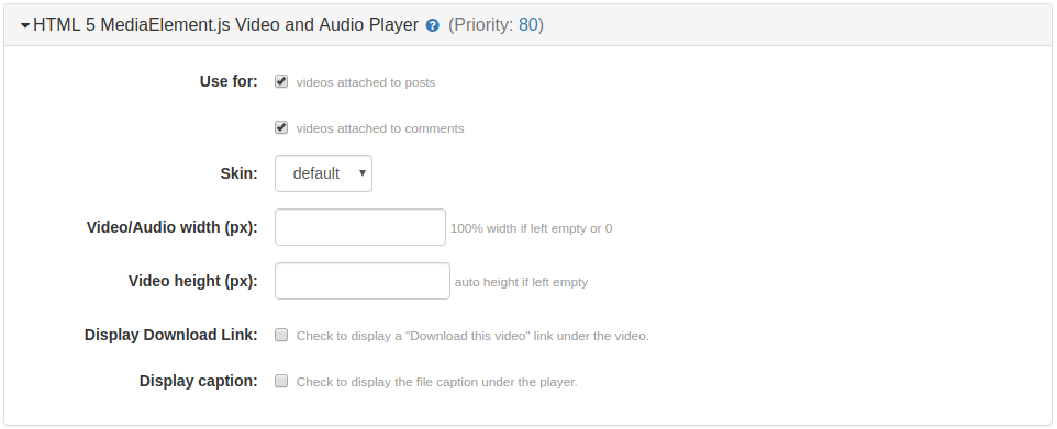 HTML 5 MediaElement.js Video and Audio Player Plugin