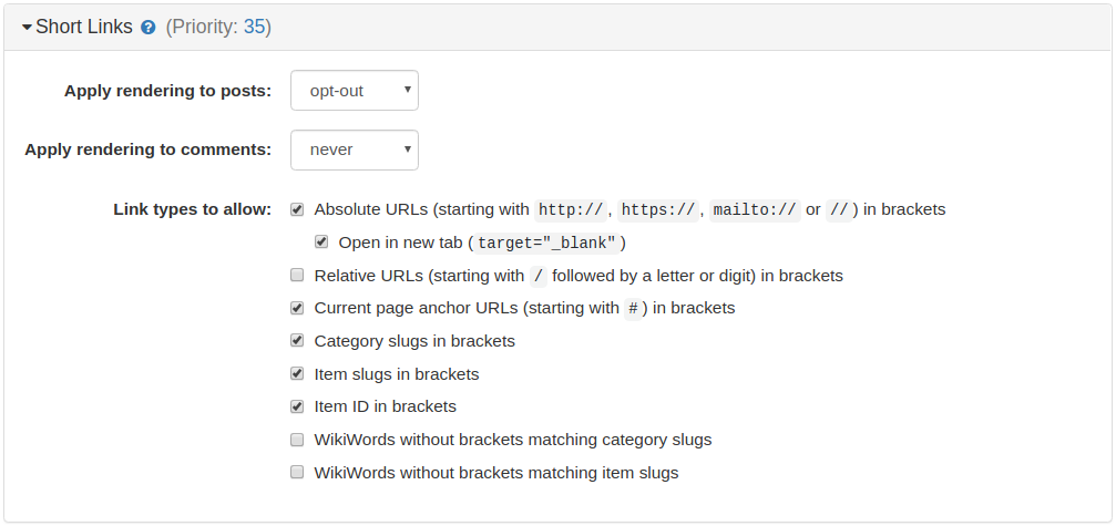 Short Links / ForeverLinks / Quick Links Plugin
