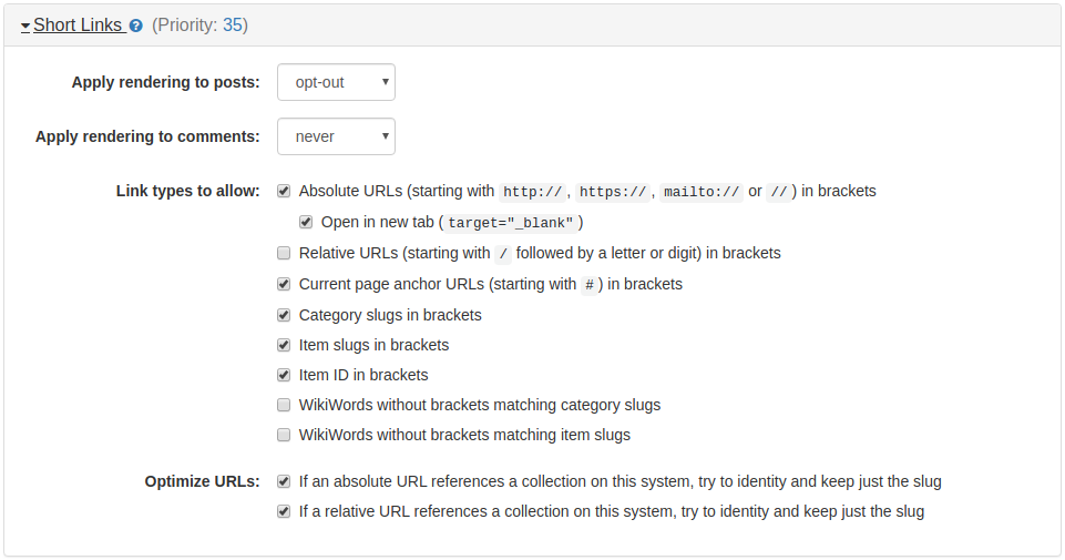 Short Links / ForeverLinks / Quick Links Plugin